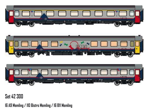 L.S. Models LS42300 3er Set Personenwagen I6+I10 SNCB, Ep.V, Memling